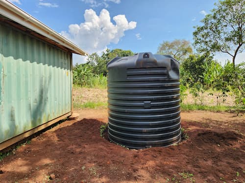 A rain water collection drum